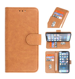 Bookstyle Wallet Cases Etui pour iPhone 13 Mini Marron