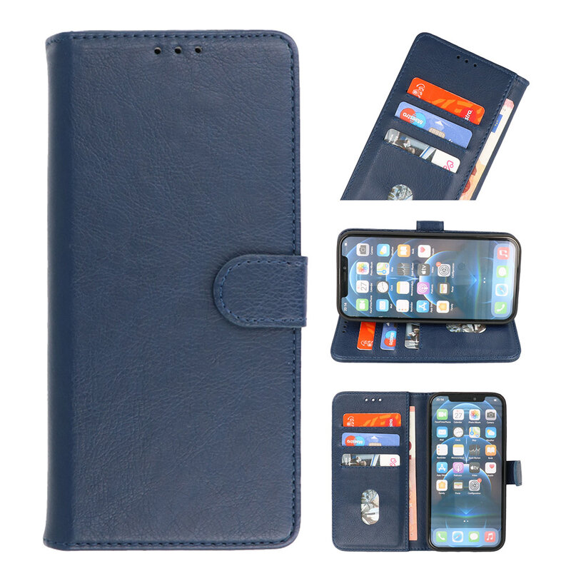 Bookstyle Wallet Cases Hülle für iPhone 13 Navy