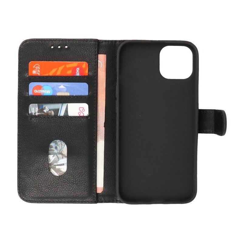 Bookstyle Wallet Cases Etui pour iPhone 13 Mini Noir