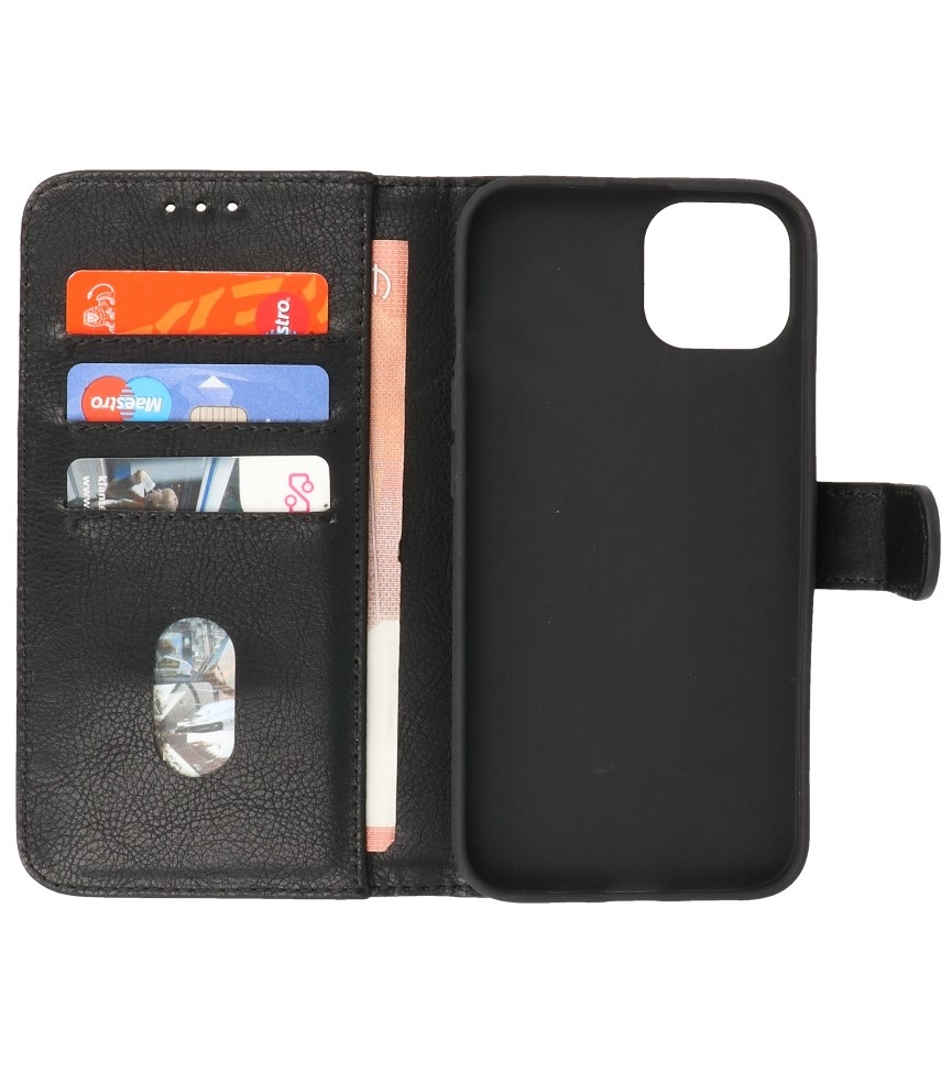 Bookstyle Wallet Cases Hülle für iPhone 13 Mini Schwarz