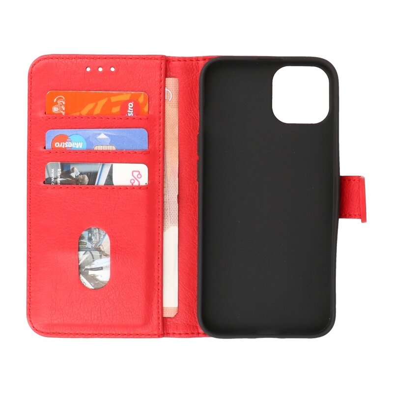 Bookstyle Wallet Cases Hoesje voor iPhone 13 Mini Rood