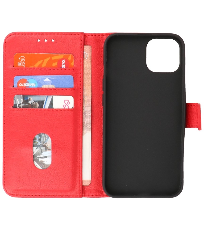 Bookstyle Wallet Cases Etui pour iPhone 13 Mini Rouge