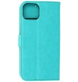 Bookstyle Wallet Cases Hoesje voor iPhone 13 Mini Groen