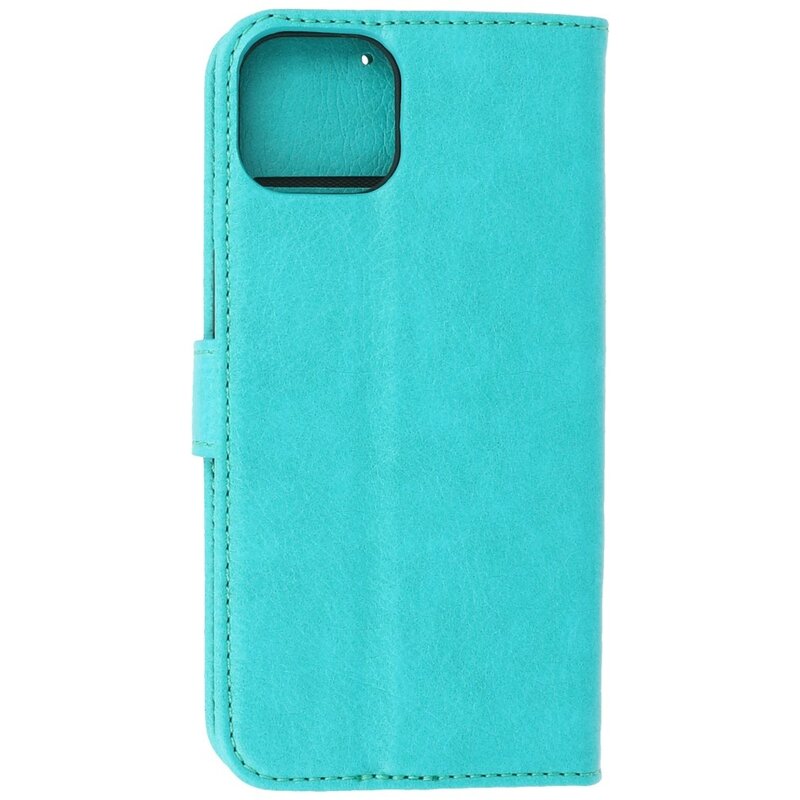Bookstyle Wallet Cases Hoesje voor iPhone 13 Mini Groen