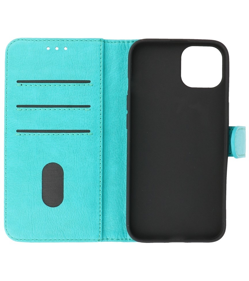 Bookstyle Wallet Cases Hoesje voor iPhone 13 Mini Groen