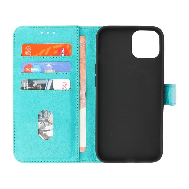 Bookstyle Wallet Cases Hoesje voor iPhone 13 Mini Groen