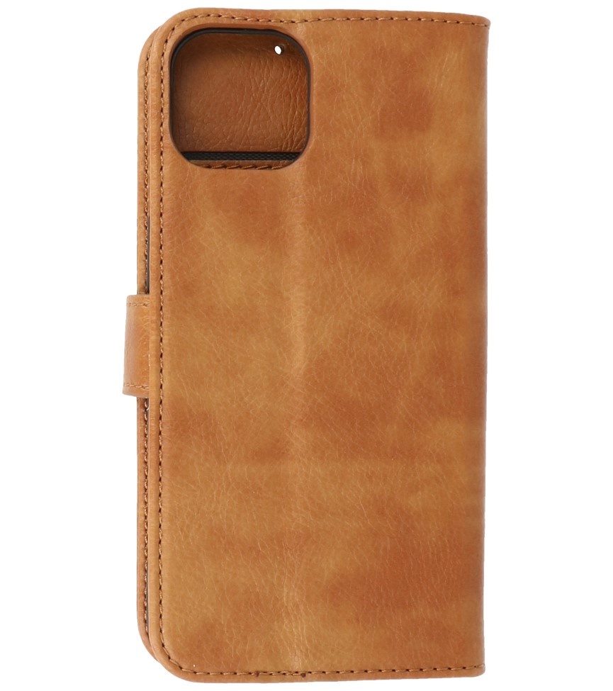 Bookstyle Wallet Cases Hoesje voor iPhone 13 Mini Bruin