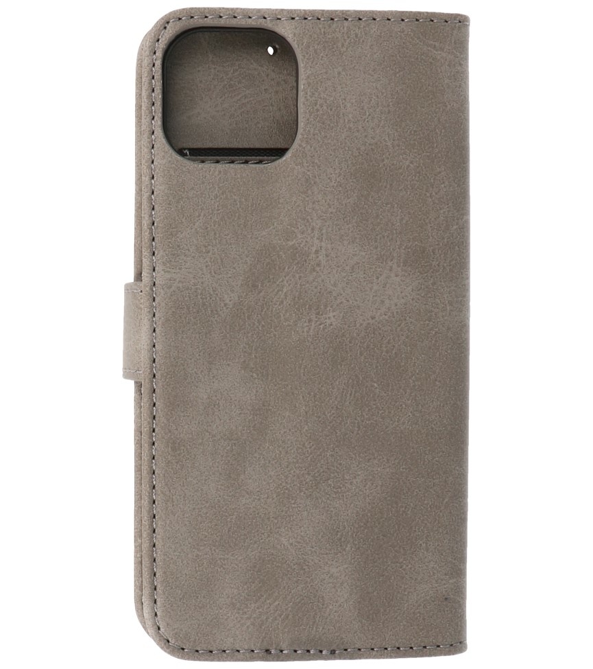 Bookstyle Wallet Cases Hülle für iPhone 13 Mini Grau