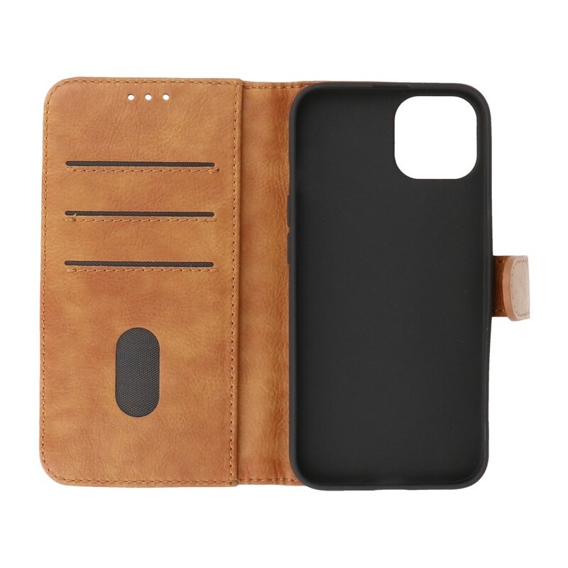 Bookstyle Wallet Cases Hoesje voor iPhone 13 Bruin