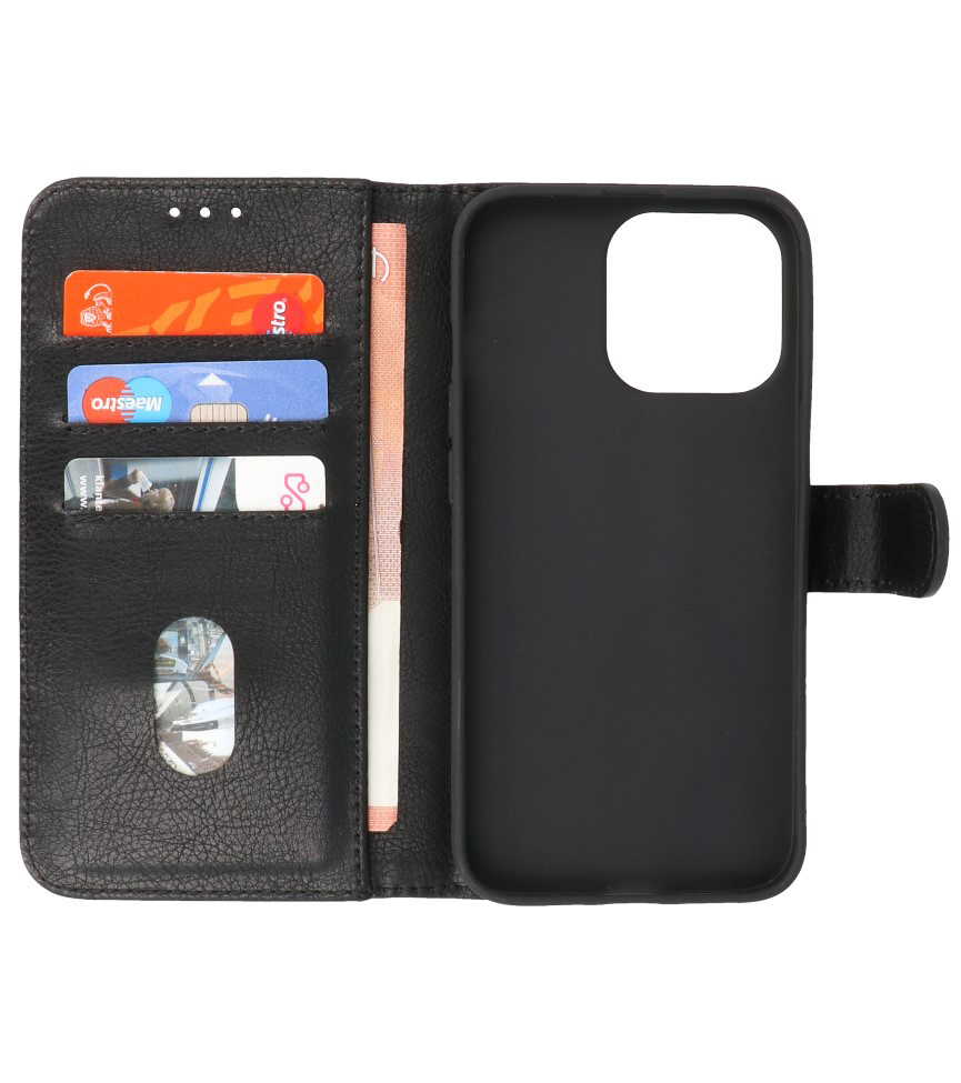 Bookstyle Wallet Cases Hülle für iPhone 13 Pro Schwarz