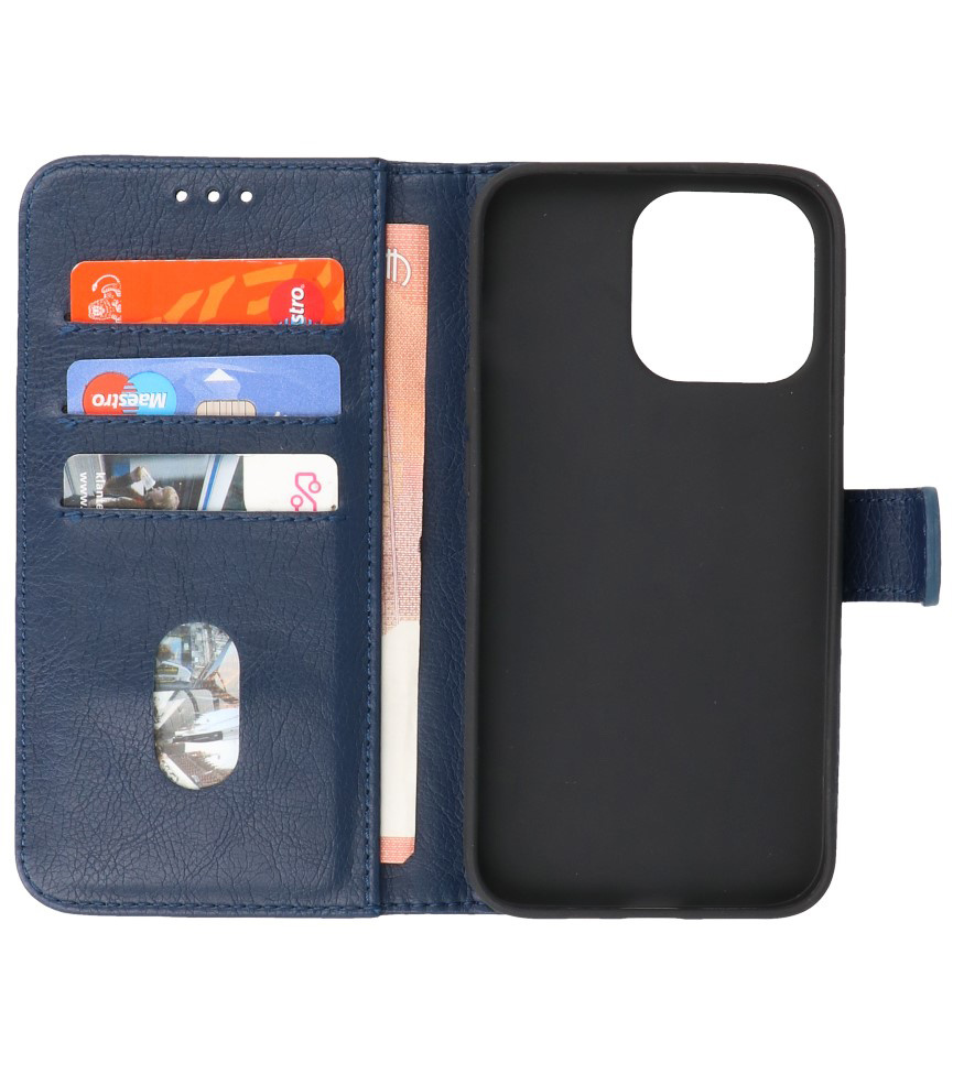 Bookstyle Wallet Cases Hoesje voor iPhone 13 Pro Navy