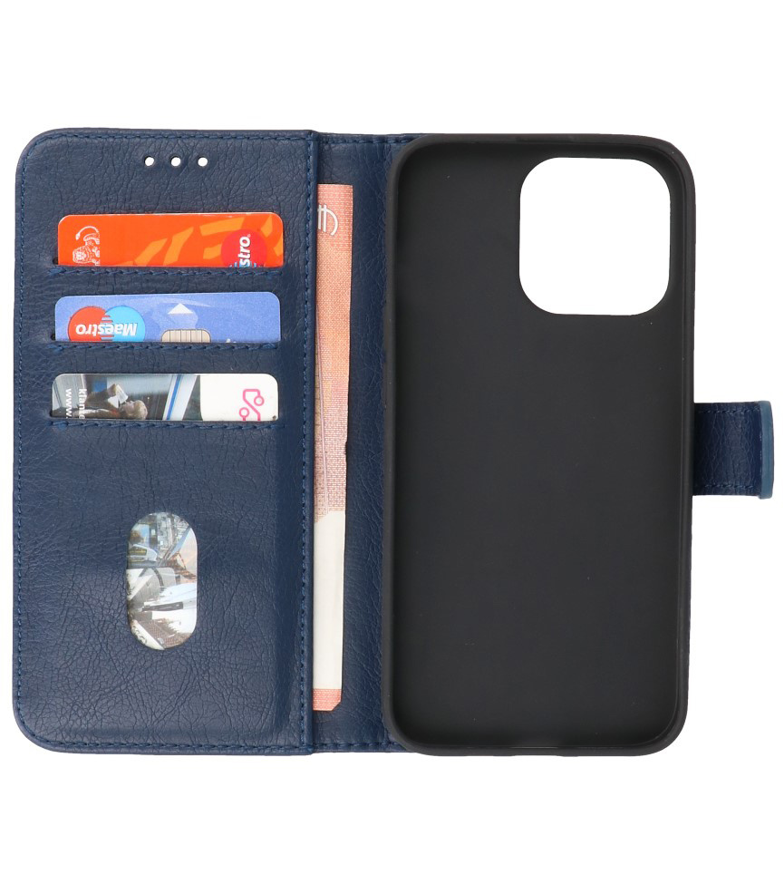 Bookstyle Wallet Cases Hülle für iPhone 13 Pro Navy