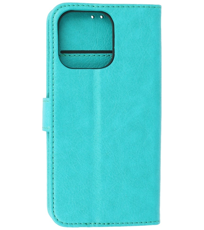 Bookstyle Wallet Cases Hoesje voor iPhone 13 Pro Groen