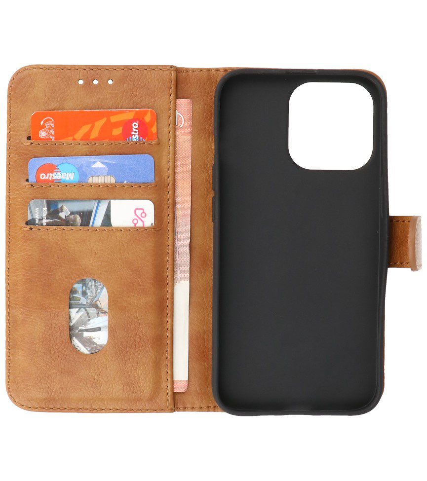 Bookstyle Wallet Cases Hoesje voor iPhone 13 Pro Bruin