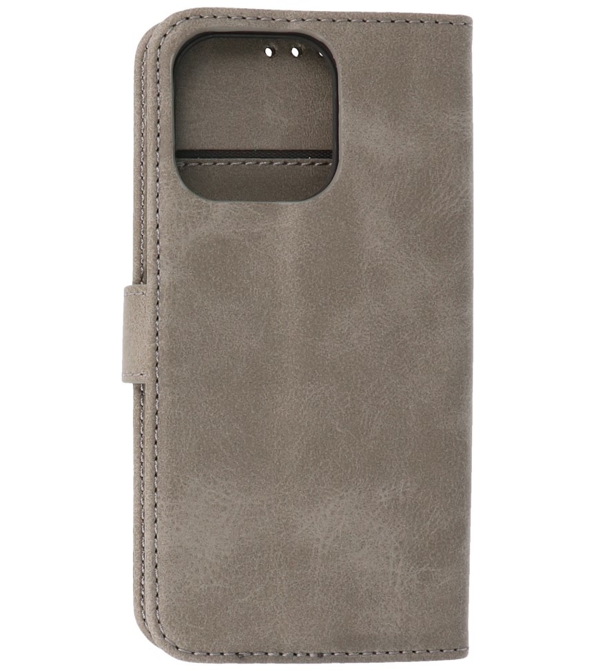 Bookstyle Wallet Cases Hoesje voor iPhone 13 Pro Grijs