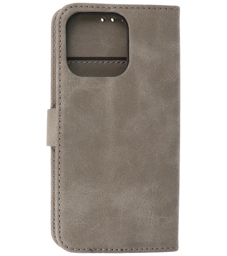 Bookstyle Wallet Cases Hülle für iPhone 13 Pro Grau