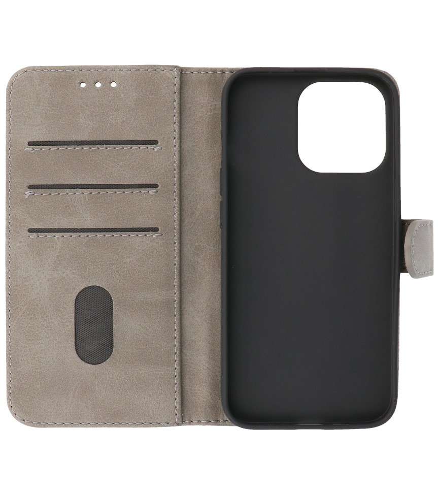 Bookstyle Wallet Cases Hoesje voor iPhone 13 Pro Grijs