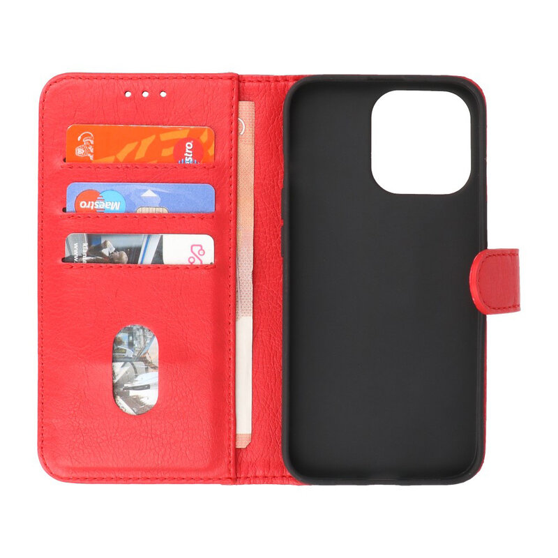Bookstyle Wallet Cases Hülle für iPhone 13 Pro Max Rot