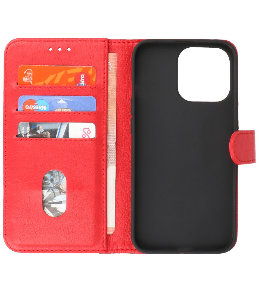 Custodia a portafoglio Bookstyle per iPhone 13 Pro Max rossa
