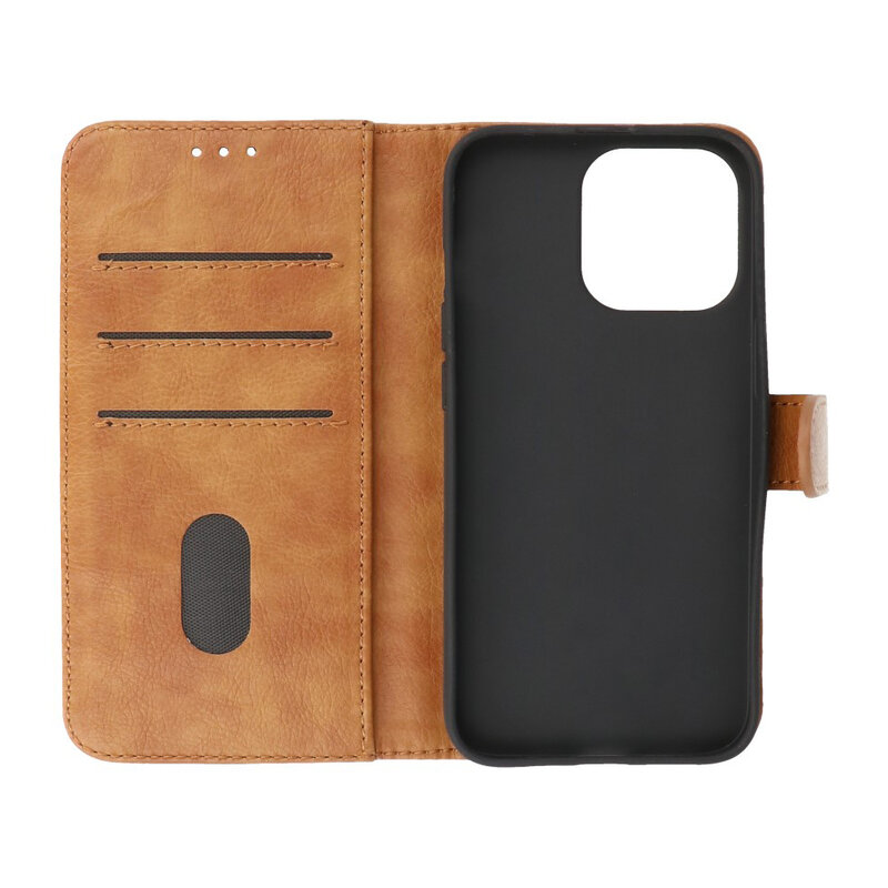 Bookstyle Wallet Cases Hülle für iPhone 13 Pro Max Braun