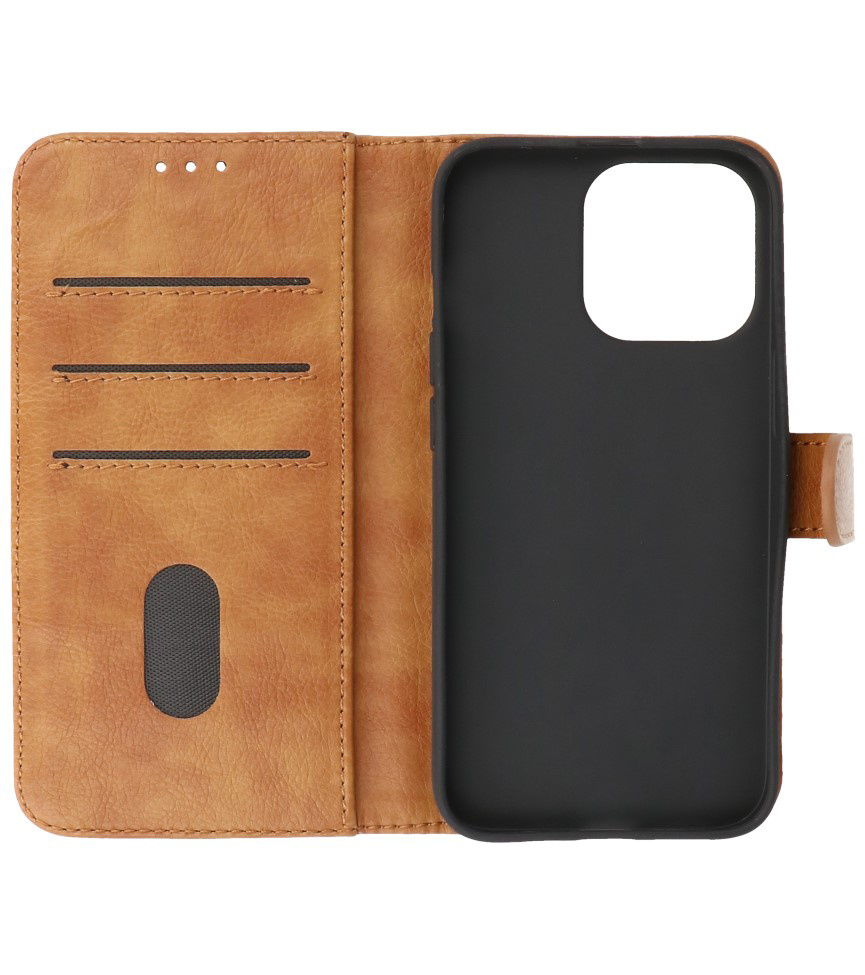 Bookstyle Wallet Cases Hoesje voor iPhone 13 Pro Max Bruin