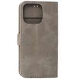 Bookstyle Wallet Cases Etui pour iPhone 13 Pro Max Gris