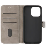 Bookstyle Wallet Cases Etui pour iPhone 13 Pro Max Gris