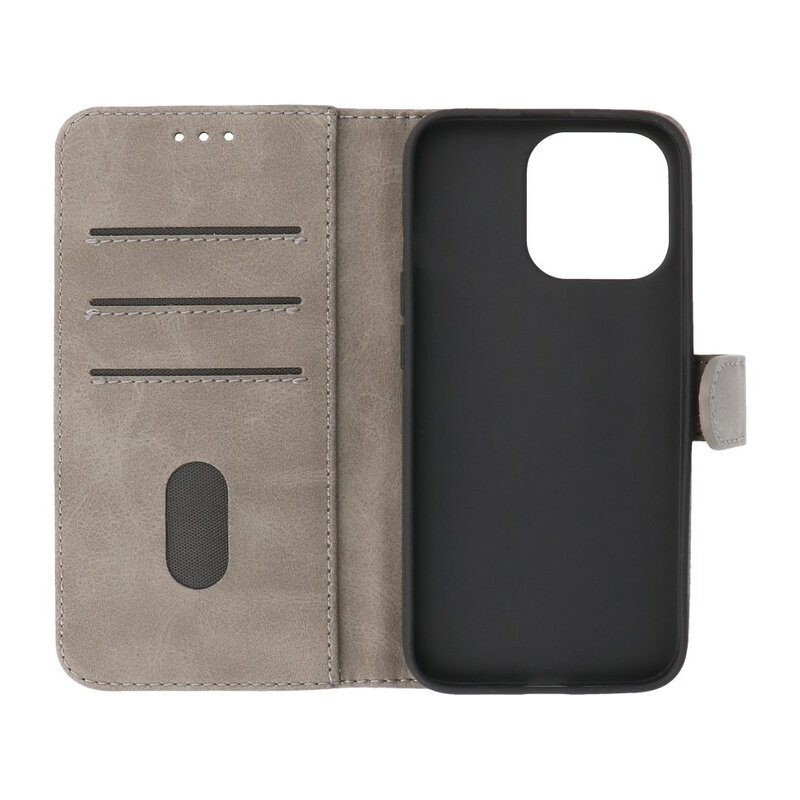 Bookstyle Wallet Cases Case for iPhone 13 Pro Max Gray