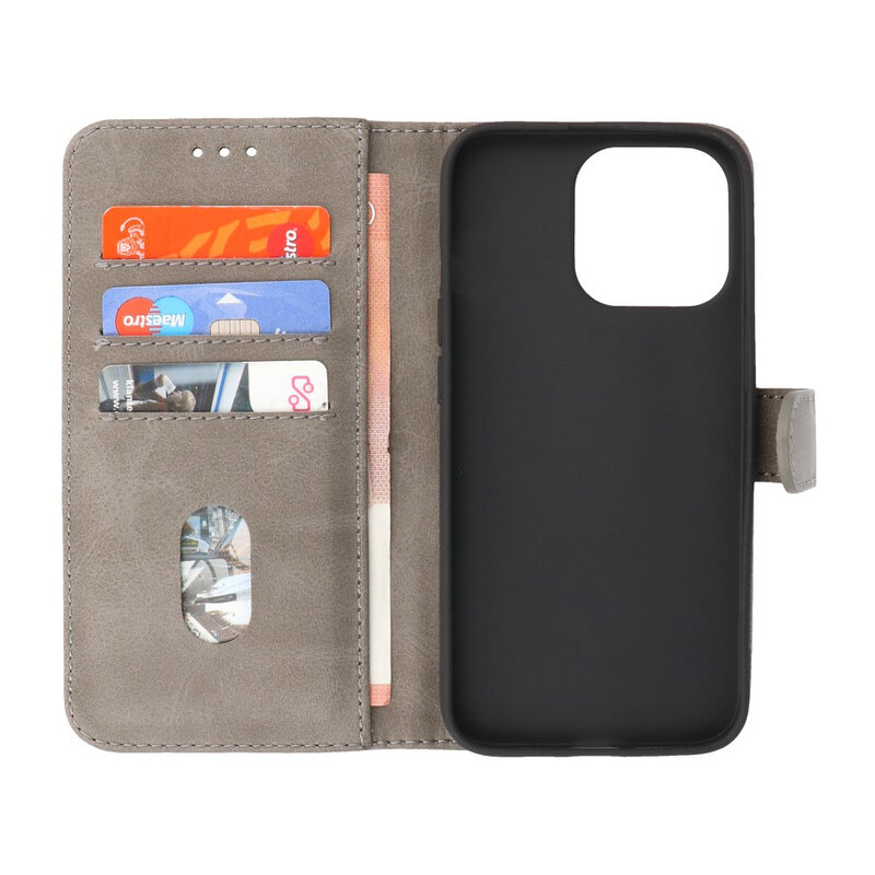 Bookstyle Wallet Cases Case for iPhone 13 Pro Max Gray