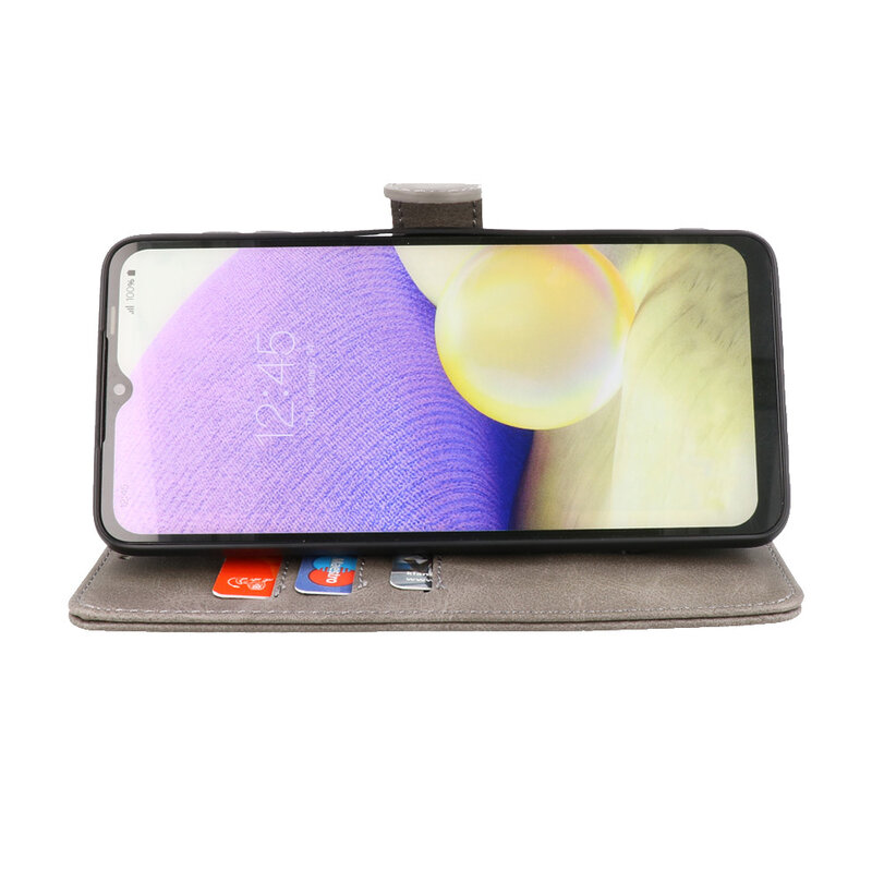 Bookstyle Wallet Hüllen Hülle Samsung Galaxy A02s Grau