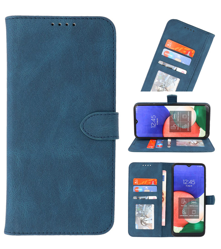 Estuche tipo billetera para Samsung Galaxy A22 4G Azul