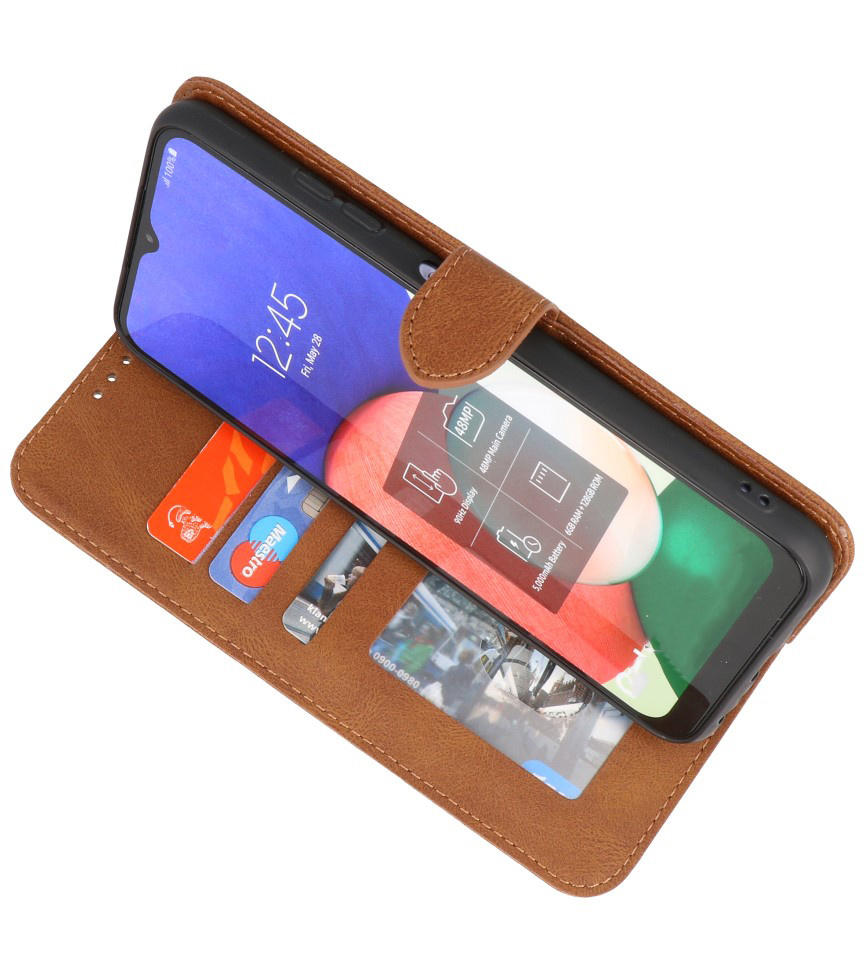 Wallet Cases Hülle für Samsung Galaxy A22 4G Braun