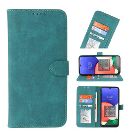 Wallet Cases Hoesje voor Samsung Galaxy A22 4G Donker Groen