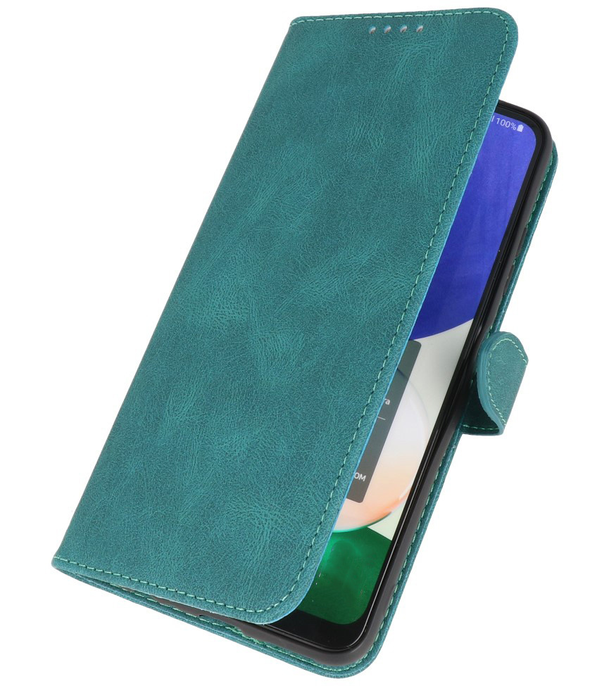 Custodia a portafoglio Cover per Samsung Galaxy A22 4G verde scuro