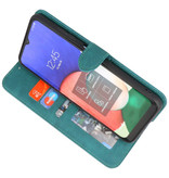 Wallet Cases Hoesje voor Samsung Galaxy A22 4G Donker Groen