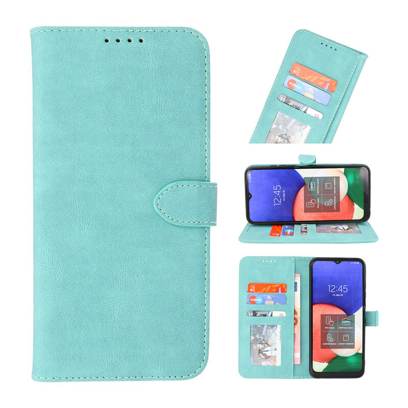 Etui portefeuille Etui pour Samsung Galaxy A22 4G Turquoise