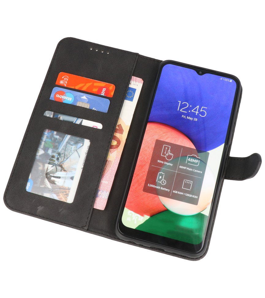 Wallet Cases Hülle für Samsung Galaxy A32 4G Schwarz