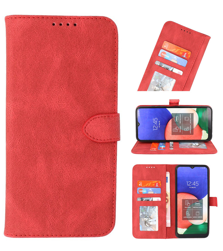 Wallet Cases Hülle für Samsung Galaxy A32 4G Rot