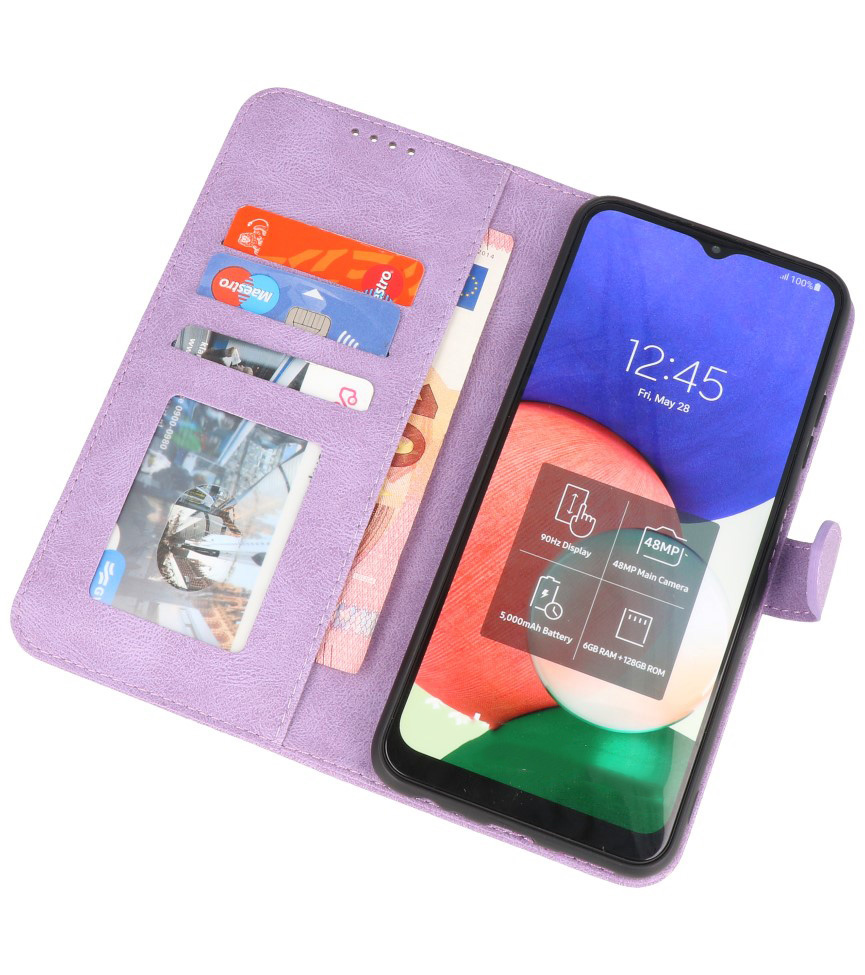 Wallet Cases Hülle für Samsung Galaxy A32 4G Lila