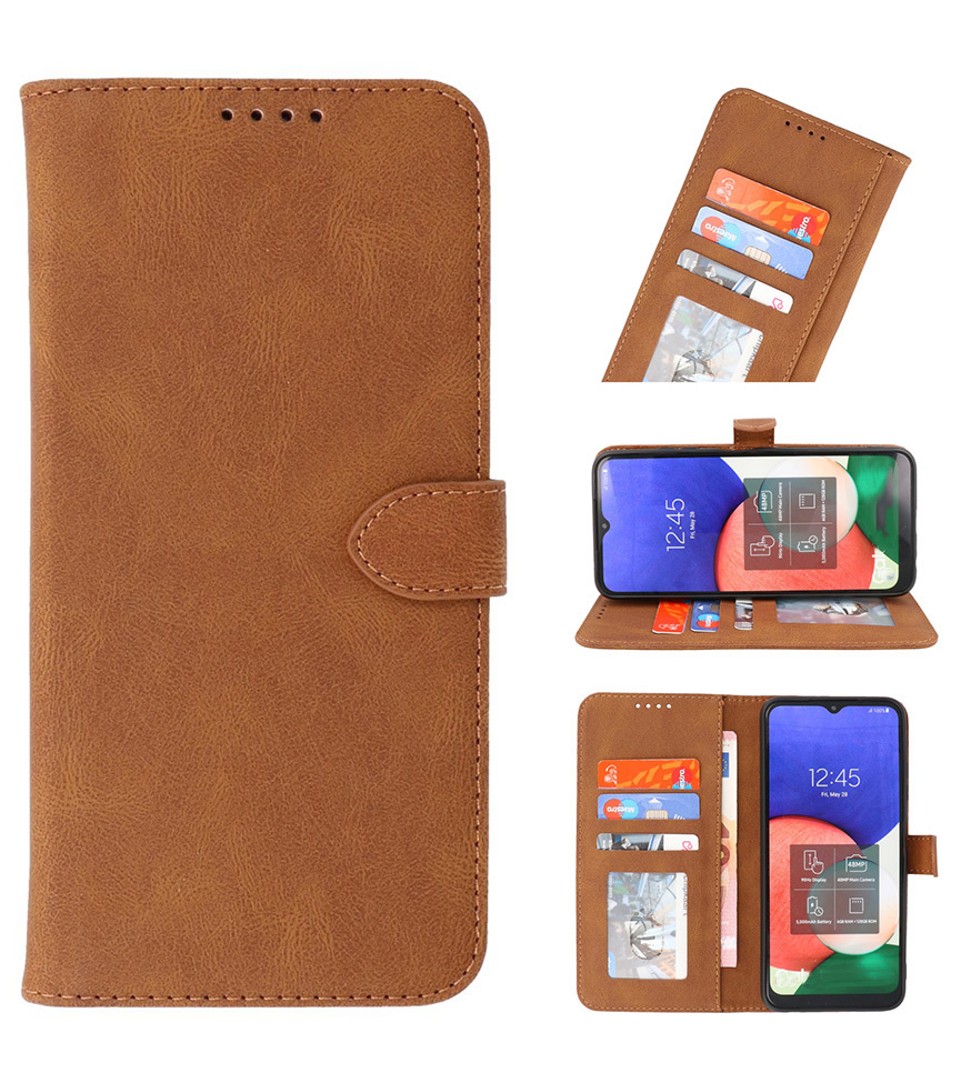 Wallet Cases Hülle für Samsung Galaxy A32 4G Braun