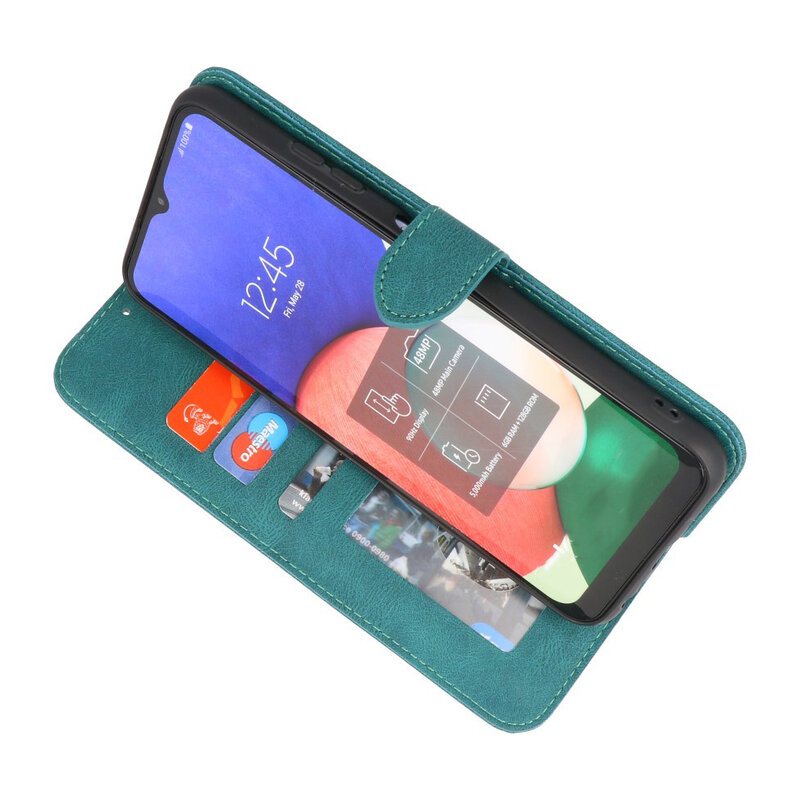 Wallet Cases Hoesje voor Samsung Galaxy A32 4G Donker Groen