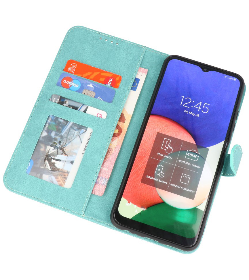 Wallet Cases Hoesje voor Samsung Galaxy A32 4G Turquoise