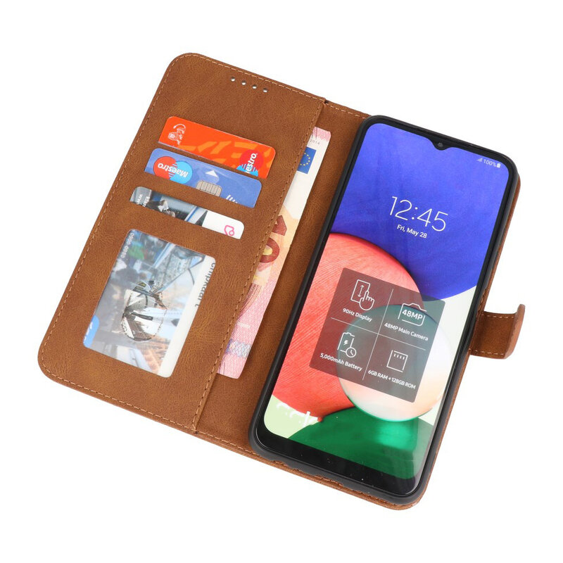 Custodie a portafoglio Custodia per Samsung Galaxy A02s Marrone
