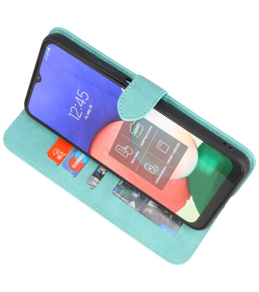 Wallet Cases Hoesje voor Samsung Galaxy A02s Turquoise