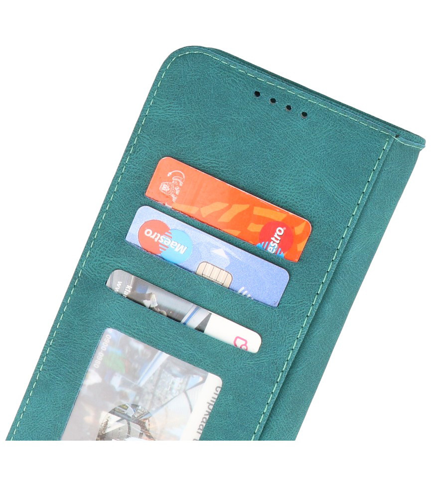 Wallet Cases Hoesje voor iPhone 13 Pro Max Donker Groen