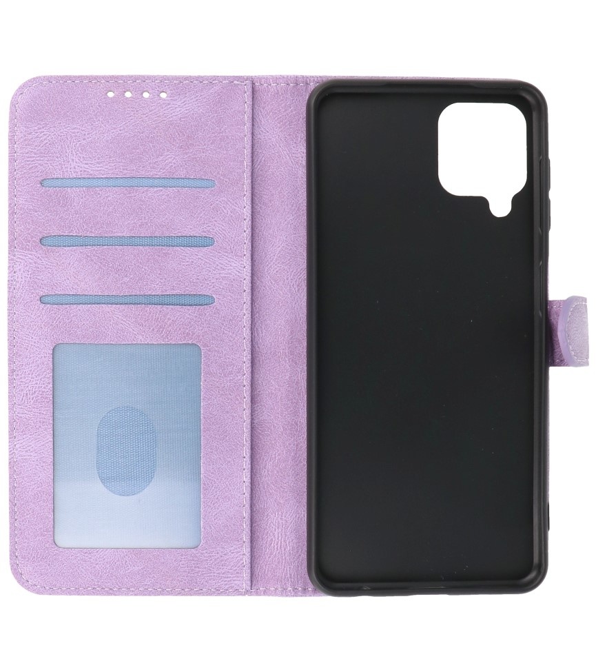 Estuche tipo billetera para Samsung Galaxy A12 / Nacho Violeta