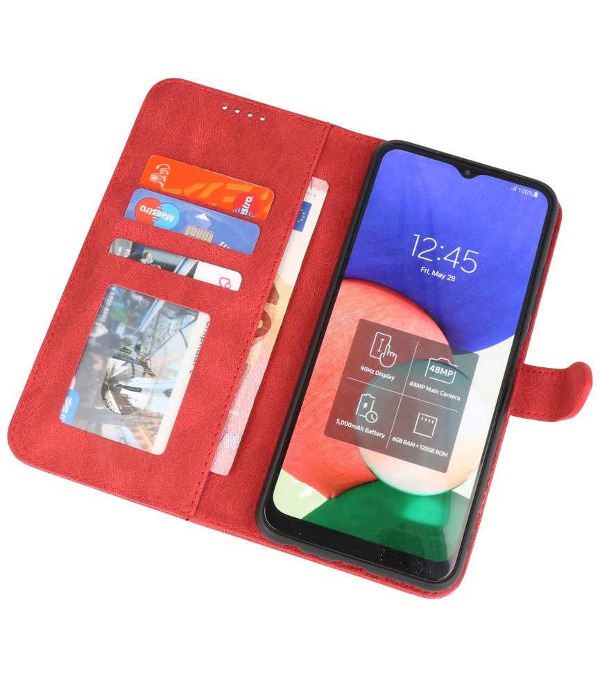 Wallet Hüllen Hülle für Samsung Galaxy A22 4G Rot