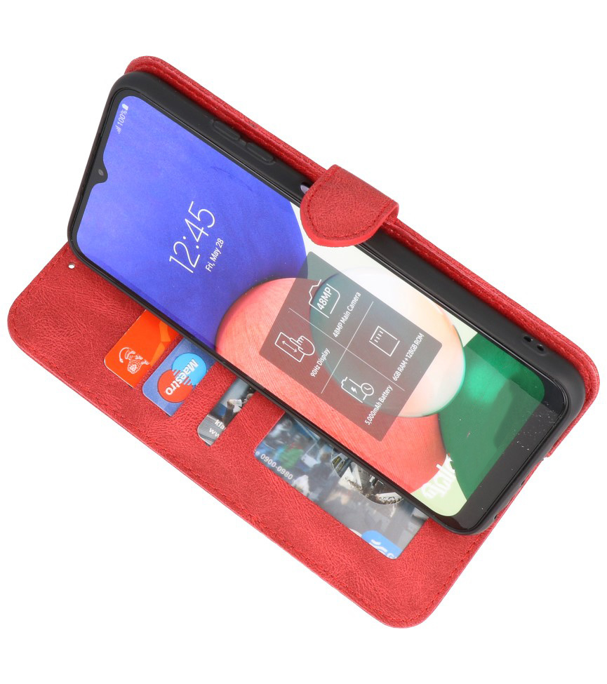 Wallet Cases Cover for Samsung Galaxy A22 4G Red