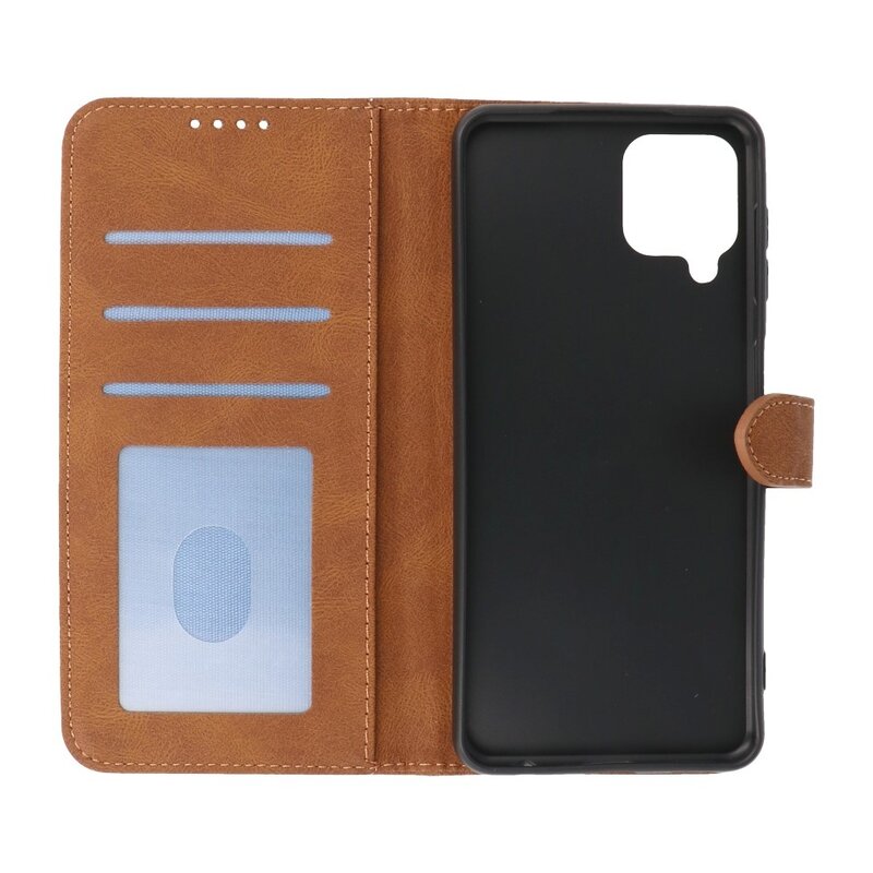 Wallet Cases Hoesje voor Samsung Galaxy A22 4G Bruin