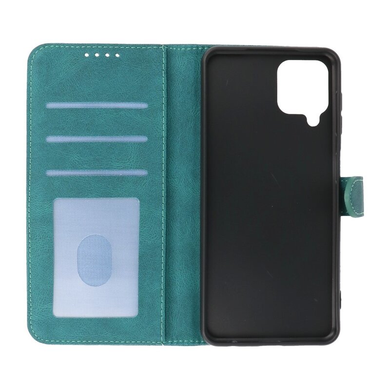 Etui portefeuille pour Samsung Galaxy A22 4G vert foncé